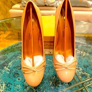 ✨Nina✨ Blush Dynasty Round Toe Chunky Heels W/Bow